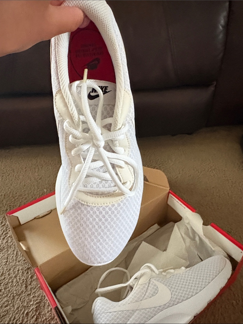 Nike All-White Mesh Running Sneakers - Picture 3 of 4